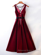 A Line V Neck Short Burgundy Semi Formal Prom Dresses, Wine Red Short Formal Graduation Homecoming Dresses
